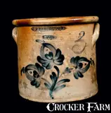 T. Harrington, T. HARRINGTON / LYONS (New York) Three-Gallon Stoneware Crock, circa 1860, Stoneware