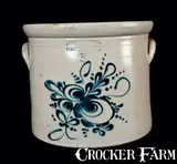 Ottman Bros, OTTMAN BROS / FORT EDWARD, NY Stoneware Crock with Floral Decoration, circa 1880, Stoneware