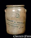 Warner & Russell, WARNER & RUSSELL / BRIDGEPORT, W. VA. Stoneware Jar, circa 1875, Stoneware