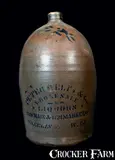 Peter Welty, PETER WELTY / WHEELING, WV Stoneware Advertising Jug, circa 1875, Stoneware