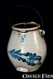 EVAN R. JONES / PITTSTON, PA Stoneware Batter Pail by Evan R. Jones, circa 1875, Stoneware, sold Oct 2011