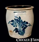 COWDEN & WILCOX /HARRISBURG, PA Small Stoneware Cream Jar by Cowden & Wilcox, circa 1865, Stoneware, sold Oct 2011