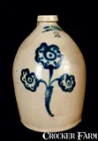 C. Hart, C. HART / SHERBURNE Stoneware Jug with Flowers, circa 1860, Stoneware