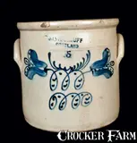 M. Woodruff, 5 Gal. M WOODRUFF / CORTLAND Stoneware Crock