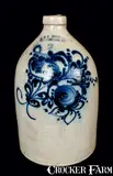 J. & E. NORTON / BENNINGTON, VT Stoneware Jug with Floral Decoration by J. & E. Norton, circa 1855, Stoneware, sold Jul 2011