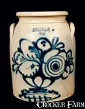 J. & E. NORTON / BENNINGTON, VT Stoneware Crock w/ Floral Compote by J. & E. Norton, circa 1855, Stoneware, sold Jul 2011
