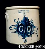 F. B. Norton, F. B. NORTON /WORCESTER, MASS Stoneware Floral-Decorated Crock, circa 1875, Stoneware