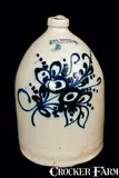 J. & E. NORTON / BENNINGTON, VT Stoneware Floral-Decorated Jug by J. & E. Norton, circa 1855, Stoneware, sold Jul 2011