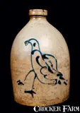 F. B. Norton, F. B. NORTON /WORCESTER, MASS Stoneware Jug with Bird, circa 1875, Stoneware