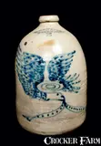 Wm E. Warner, WM. E. WARNER / WEST TROY Stoneware Jug with Eagle