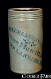 Excelsior Works, EXCELSIOR WORKS / Isaac Hewitt, Jr. / RICES LANDING, PA Stoneware Canning Jar, circa 1875, Stoneware