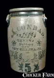A. Conrad, A. CONRAD / NEW GENEVA POTTERY Stoneware Crock w/ Stars, circa 1875, Stoneware