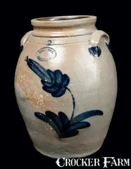 Samuel Irvine, 2 Gal. SAMUEL IRVINE / NEWVILLE, PA Stoneware Crock, circa 1865, Stoneware