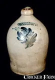 COWDEN & WILCOX / HARRISBURG, PA Stoneware Jug by Cowden & Wilcox, circa 1865, Stoneware, sold Jul 2011