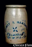 Richey & Hamilton, RICHEY & HAMILTON / PALATINE, W. VA Stoneware Canning Jar, circa 1875, Stoneware