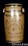 Richey & Hamilton, RICHEY & HAMILTON / PALATINE, W. VA 4 Gal. Stoneware Churn, circa 1875, Stoneware