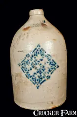 F.H. Cowden, F. H. COWDEN / HARRISBURG Stoneware Jug, circa 1880, Stoneware