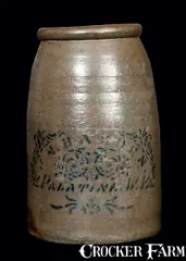 J. M HARDEN / PALATINE, W. VA Stoneware Canning Jar by J.M. Harden, circa 1875, Stoneware, sold Jul 2011