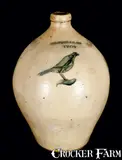 I. Seymour & Co., I. SEYMOUR & CO. / TROY Incised Bird Jug, circa 1830, Stoneware