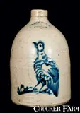 West Troy, WEST TROY / N.Y. / POTTERY Game Bird Jug, circa 1870, Stoneware