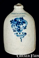 E. Warner, WM-E. WARNER / WEST-TROY, New York Stoneware Jug, circa 1850, Stoneware