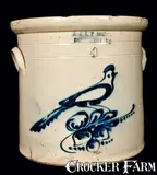 E & L P NORTON / BENNINGTON, VT Bird Crock by E & L P Norton, circa 1870, Stoneware, sold Mar 2011
