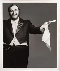 Luciano Pavarotti by Francesco Scavullo, 2004, Gelatin Silver Print, sold Mar 2025