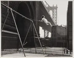 Walter Rosenblum, Untitled, Gelatin Silver Print, "Girl on a Swing, Pitt St., N.Y. 1938"