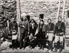 Eugene Omar Goldbeck, Untitled, Gelatin Silver Print "Dr. And Mrs. Albert Einstein at Hopi House, Arizona"