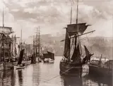 Francis Meadow Sutcliffe, Untitled, Gelatin Silver Print, Ca. 1996, "The Dock End, Whitby Harbour in 1890"