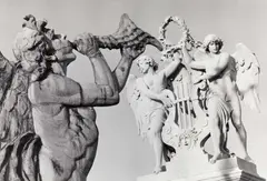 Christine de Grancy, Boreas and Genii on the roof of the Burgtheater, Vienna 1980, 1980, Vintage silver print on double weight semi-matte paper