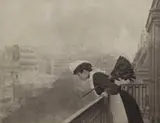 Constant Puyo, Montmartre, Paris 1906, 1906, Half-tone print (monochrome black), printed in 1906 for "Camera Work 16", mounted on Japanese paper as well as on the original page of the same size c