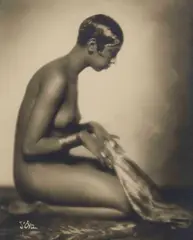 Dora Kallmus, Josephine Baker, Paris 1928, 1928, Vintage silver print on matte postcard paper