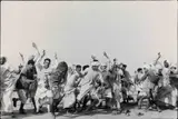 Gymnastics in a refugee camp, Kurukshetra, India 1948 by Henri Cartier-Bresson, 1948, Gelatin silver print, printed in 1989 on double-weight semi-matte paper, sold Jun 2024