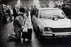 Lech Wałęsa receiving benediction from a Catholic priest, Gdansk, Poland 1980 by Jean Gaumy, 1980, Gelatin silver print, printed in 1989 on double-weight semi-matte paper, sold Jun 2024
