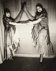 Germaine Krull, Cancan dancers, Paris 1929, 1929, Vintage silver print on double-weight semi-matte paper, in very good condition. Photographer's copyright stamp in blue ink, "Ag. Schostal" label with the photographer's name and handwritten number "35
