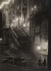 Paul Wolff, Meeting at the Capitol Square, Rome c. 1930, 1930, Vintage silver print on double-weight glossy paper, in very good condition. Photographer's stamp "Dr. Paul Wolff, Frankfurt am Main", several handwritten numbers, annotated "Begegnung am Capitolsplatz