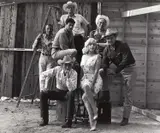 Elliott Erwitt, Arthur Miller, John Huston, Marilyn Monroe and other cast of 'The Misfits', Nevada 1960