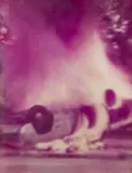 Alfons (Alphons) Schilling, Chicago Riot', 1970, from the series 'Burning Cars, Lenticular photography, unique work, mounted on Alu-Dibond, in original silver metal frame without glass
