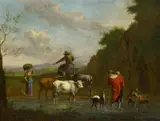 Nicolaes Pieterszoon Berchem, Hirten an der Furt