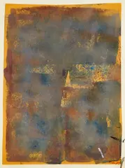 Ohne Titel by Mark Tobey, Gouache auf bräunlichem Japan auf Karton, sold Jun 2016