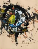Salvador Dalí, The rotten pear, Collage (Papier, verschiedenes Farbmaterial) auf Velin