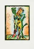 Markus Lüpertz, Daphne, Kolorierter Farbholzschnitt auf Velin