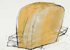 Ohne Titel (Kopf) by Franz Bernhard, Mischtechnik (Papiercollage, Tusche, Deckweiß) auf Karton, sold Jun 2016