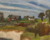 Otto Modersohn, Worpsweder Landschaft, Öl auf Leinwand