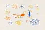 L'oiseau rouge II by Joan Miró, Farblithografie auf BFK RIVES (Wasserzeichen), sold Jun 2016