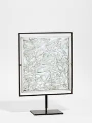 Lichtschleuse by Adolf Luther, Organisch geformte Glasbruchstücke zwischen zwei Glasscheiben in Aluminiumrahmen, sold Nov 2016