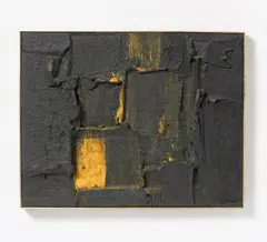 Ohne Titel by Adolf Luther, Pastose Masse, Ölfarbe auf Hartfaserplatte, sold Jun 2016