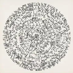 Ferdinand Kriwet, Rundscheibe Nr. XIV, 1964, Serigrafie auf Karton