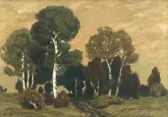 Ludwig Dill, Auktion 386, Los 347, Gouache, Aquarell und Farbstift auf Papier